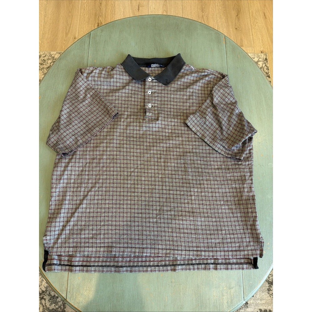 Vintage Polo Golf Ralph Lauren Plaid‎ Polo Shirt Mens XL Pima Cotton